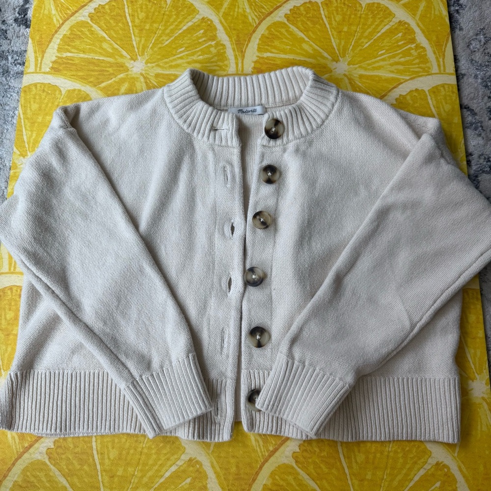 Madewell Cream Button-Up Cardigan